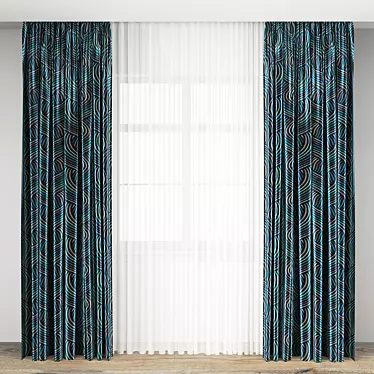 Silk Sheer Curtains: Elegant and Smooth 3D model image 1 