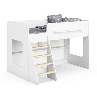 Title: Modular Bunk Bed Set in White 3D model image 1 