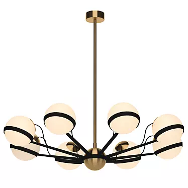 Elegant Brass-Finished Chandelier 3D model image 1 