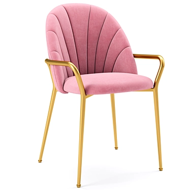 Stylish Sylvia Velvet Dining Chair 3D model image 1 