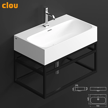 Clou Match Me Washbasin Set 3D model image 1 