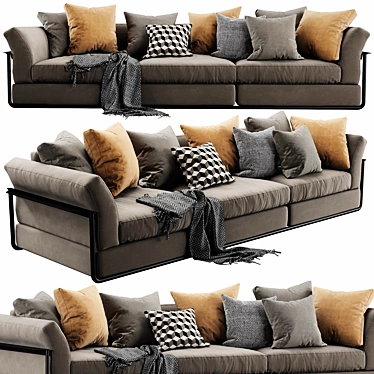 Modern Flexform Zeno Sofa - Stylish and Versatile 3D model image 1 