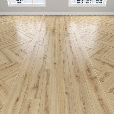 Oak Parquet Flooring | Herringbone, Linear, Chevron 3D model image 1 