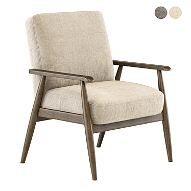 Modern Wood Frame Accent Chair 3D model image 1 