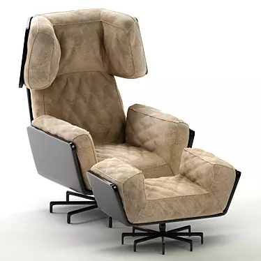 Elevate Your Comfort with HOMEDIT Wing-Lounge Chair 3D model image 1 