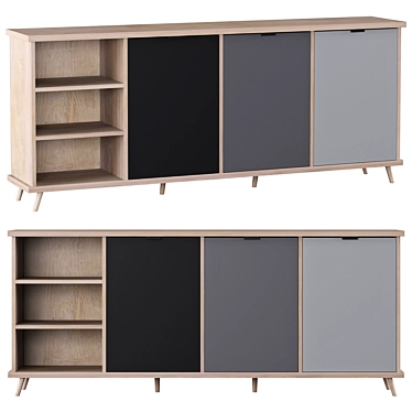 Contemporary Conni Sideboard | Elegant 210 cm Design 3D model image 1 