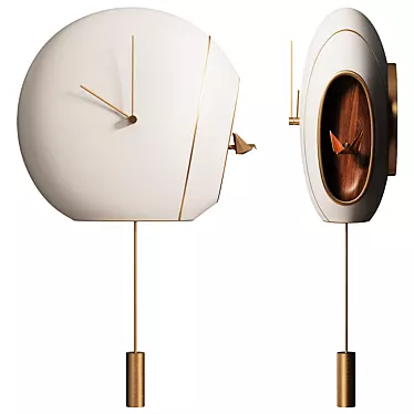 Luxury Leather Cuckoo Clock 3D model image 1 