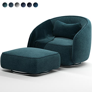 Modern Swivel Brice Armchair 3D model image 1 