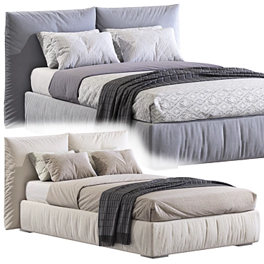 Stylish Lerici Bed: Comfort and Elegance 3D model image 1 