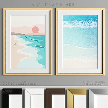 Elegant Art Frame - A50 3D model image 1 