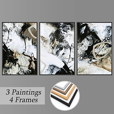  3-Piece Wall Art Set with Multiple Frame Options 3D model image 1 