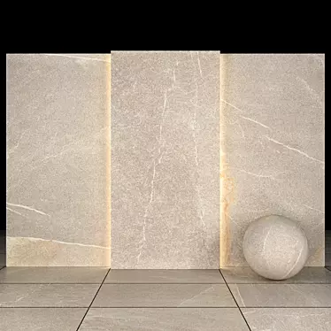 Elegant Limestone Gray Slabs 3D model image 1 