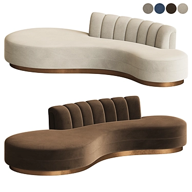 Curved Chanel Velvet Sofa: Haute House Layla 3D model image 1 