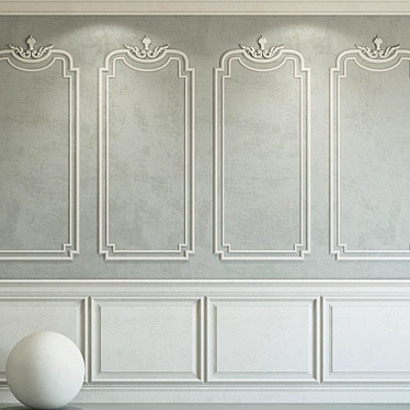 Elegant Plaster with Molding 3D model image 1 