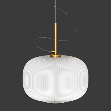Opal Glass & Brass Lamp: Elegant Lighting Solution 3D model image 1 