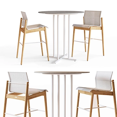 Sway Bar Stool by Gloster: Elegant and Comfortable 3D model image 1 