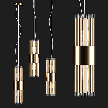 Art Deco Hanging Lamp: Hetel One 3D model image 1 