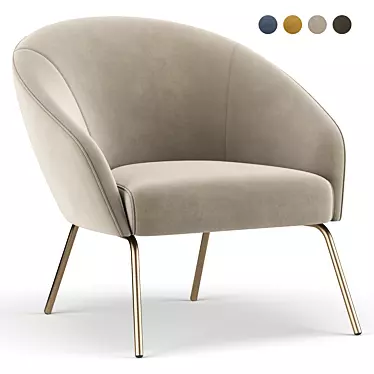 Hillside Accent Chair: Comfortably Chic 3D model image 1 