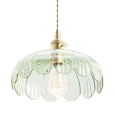 Vintage Green Glass Pendant Light 3D model image 1 