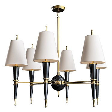 Elegant Versailles Chandelier with Hand-Painted Shade 3D model image 1 