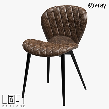 Modern Metal and Ecoleather Chair | LoftDesigne 2792 3D model image 1 