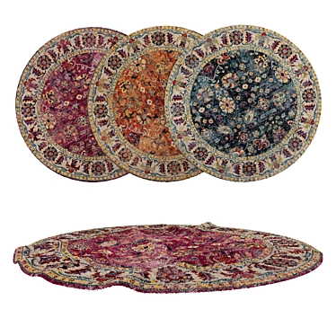 Stylish Round Carpets Set 3D model image 1 