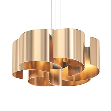 Modern Glass Pendant Chandelier 3D model image 1 