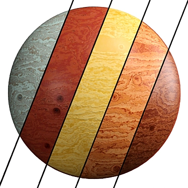 5 Color Wood Materials - PBR 4k 3D model image 1 