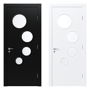 Modern Five-Panel Interior Door 3D model image 1 