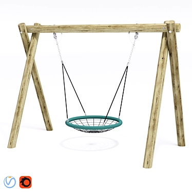 Richter Cradle Nest: The Ultimate Outdoor Swing! 3D model image 1 