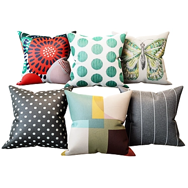 Decorative Pillow Set: Variety and Style 3D model image 1 