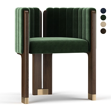 Elegant Crawford Dining Chair 3D model image 1 