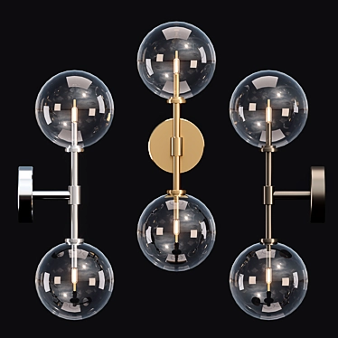 Sleek Glass Globe Linear Sconce 3D model image 1 