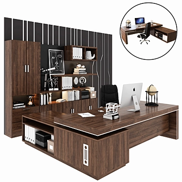 Luxury CEO Office Furniture Set 3D model image 1 