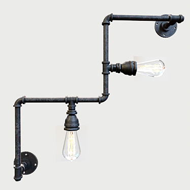 Industrial Loft Wall Sconce 3D model image 1 