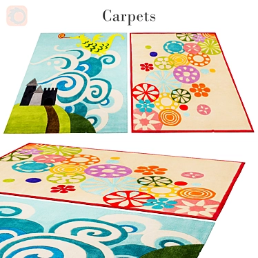 Vintage Inspired Floral Rug 245 3D model image 1 