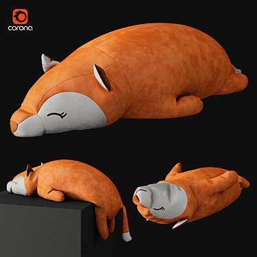 Soft Plush Fox Toy 3D model image 1 