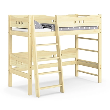 Legenda KM17 Solid Wood Children's Bed 3D model image 1 