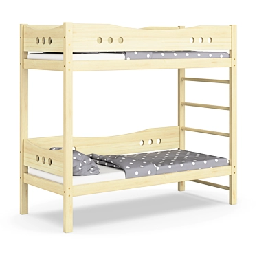 Legenda KM20 - Solid Pine Kids Bed 3D model image 1 