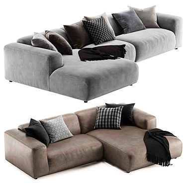 Rolf Benz freistil 187 L Sofa - Modern and Spacious 3D model image 1 