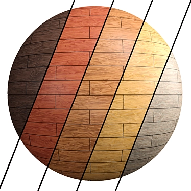 5 Color Wood Parquet- PBR 4K Solution 3D model image 1 