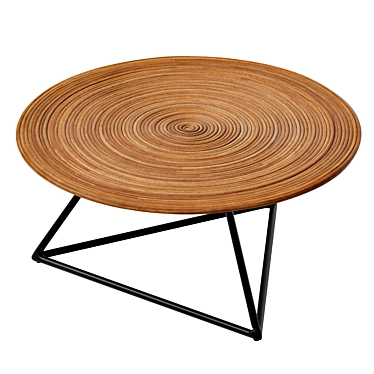 Modern Rattan Spiral Coffee Table 3D model image 1 
