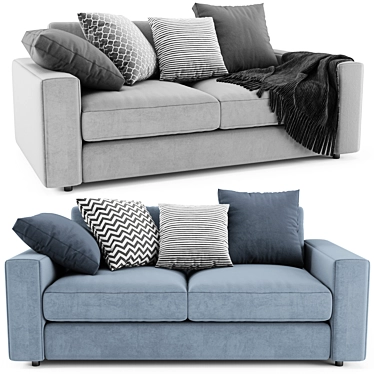 Urban 2 Seater Sofa: Sleek Design, Cozy Comfort 3D model image 1 