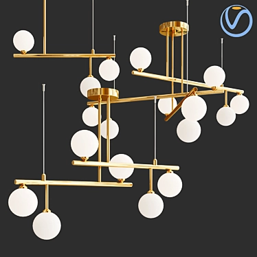 Elegant Technum Chandelier Collection 3D model image 1 