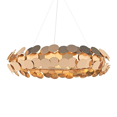 Sleek Metal Disc Chandelier 3D model image 1 