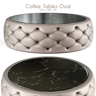 Elegant Oval Coffee Table 3D model image 1 