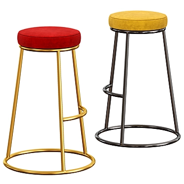 Scandi Bar Stool: Modern Scandinavian Style Seating 3D model image 1 