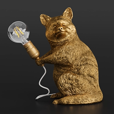 Woodland Glow Raccoon Lamp 3D model image 1 