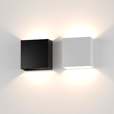 Modern Square Aluminum Wall Light 3D model image 1 