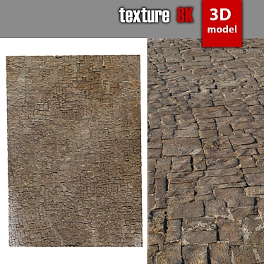 High-Quality Paving Stones: Detailed Model with 8K Texture 3D model image 1 